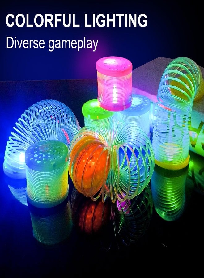 ZJDL 8 Pack Glow Coil Spring Toy, Mini Springs Rainbow Magic Fidget Toys for Kids Boys Girls, Glow in the Dark Party Favors, Projection Star Night Light toy Carnival Prize, Pinata Fillers for Toddlers - Image 5
